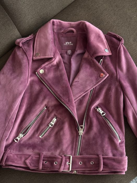 Жіноча замшева куртка-косуха