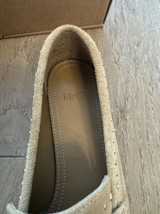 Mokasyny loafersy zamszowe Mango nowe