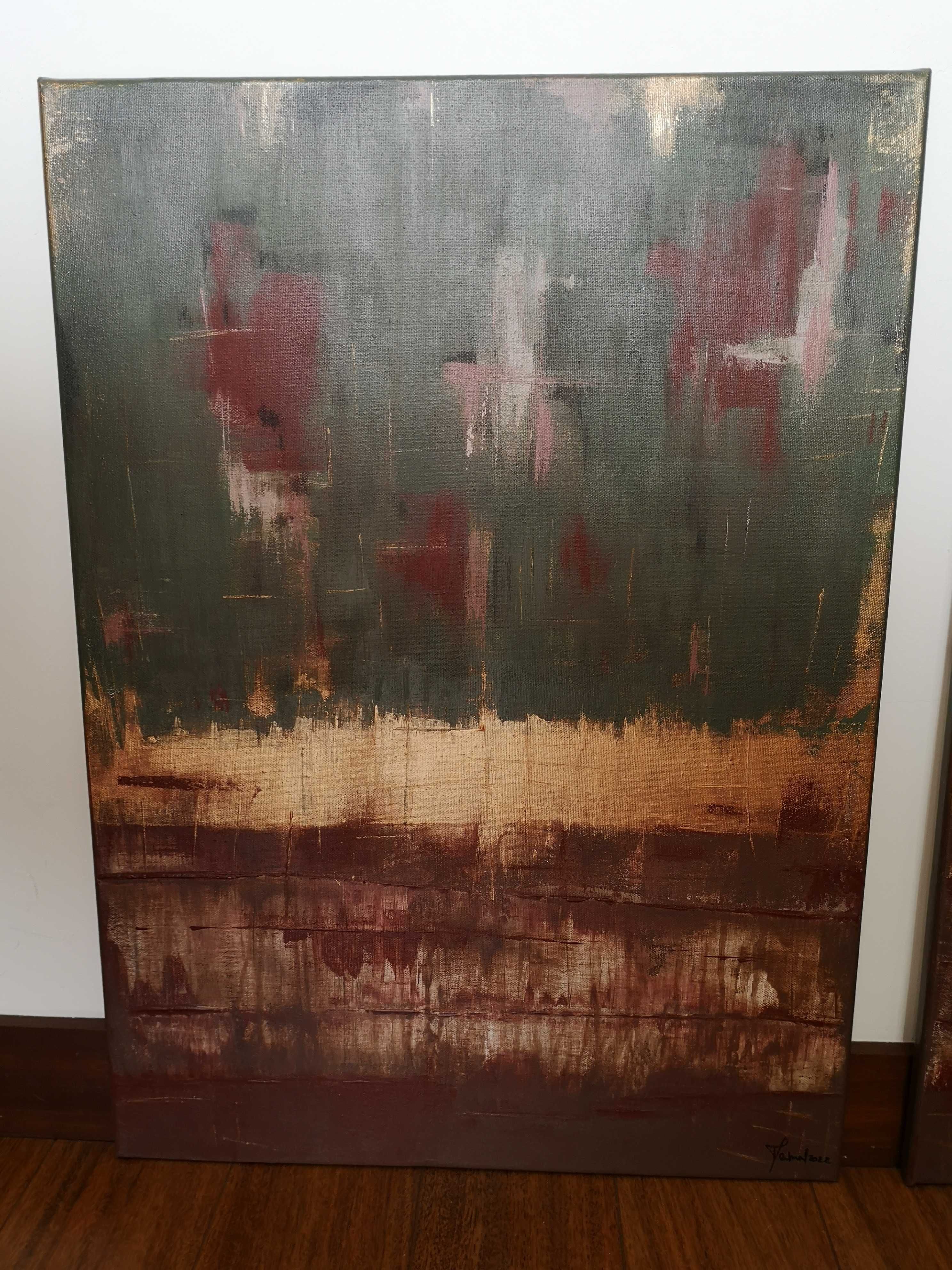 Pintura original (2 telas) - "Floresta de terra vermelha"