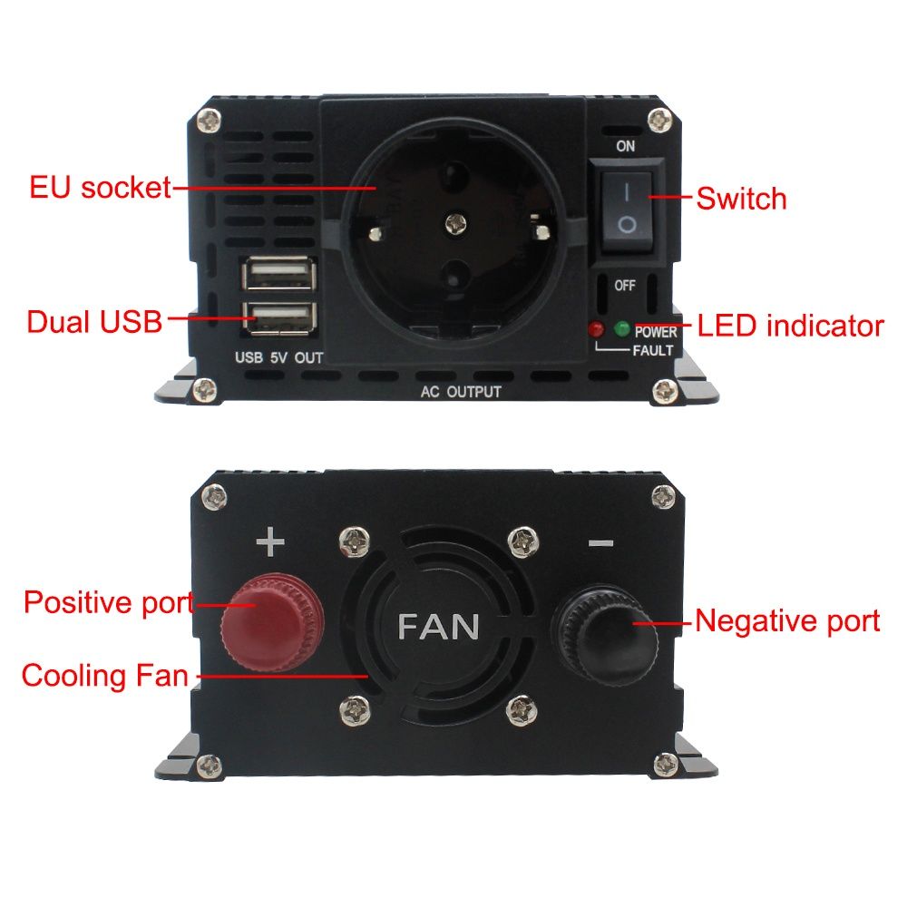 Інвертор перетворювач напруги 12V в 220V 2600W