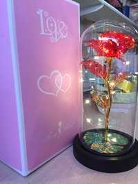 Роза в колбе с LED подсветкой, троянда у Колби