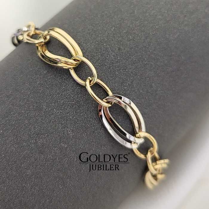 Złota bransoletka dwukolorowa  pr 585