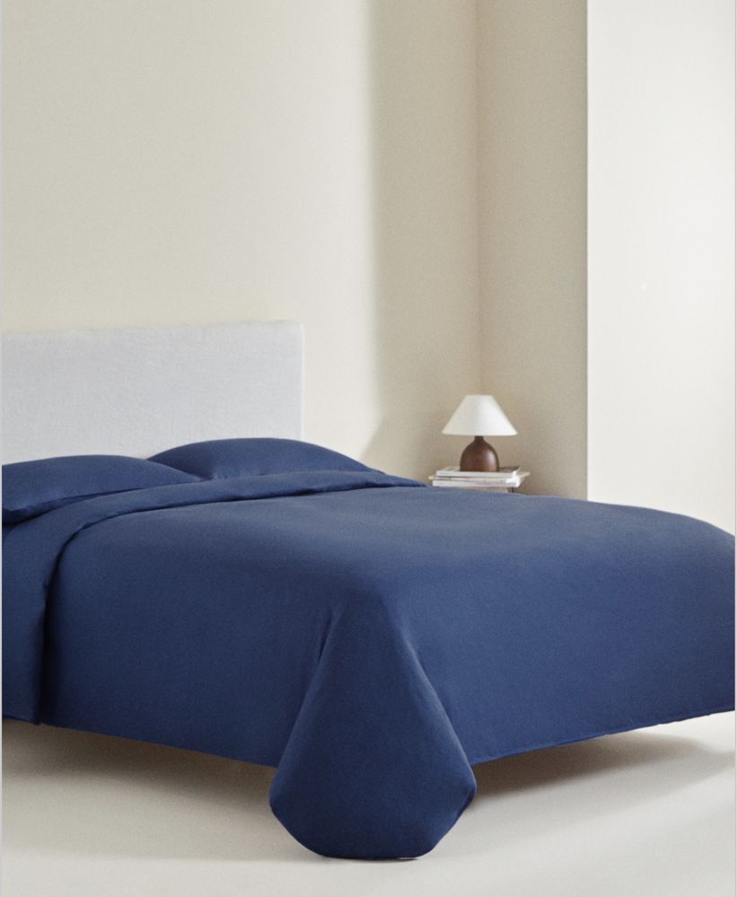 Conjunto cama 90cm (140 GXM2) Capa De Edredão e Lençol De Baixo Em Linho Zara Home NOVO