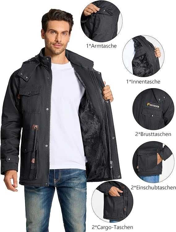 Nowa męska kurtka / parka / przejściówka / R-XL / KEFITEVD !A993!