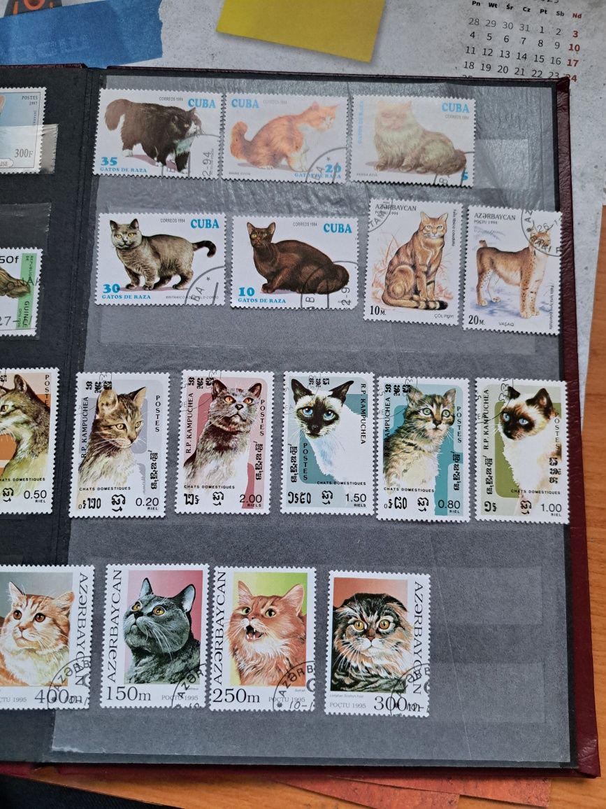 Znaczki pocztowe koty