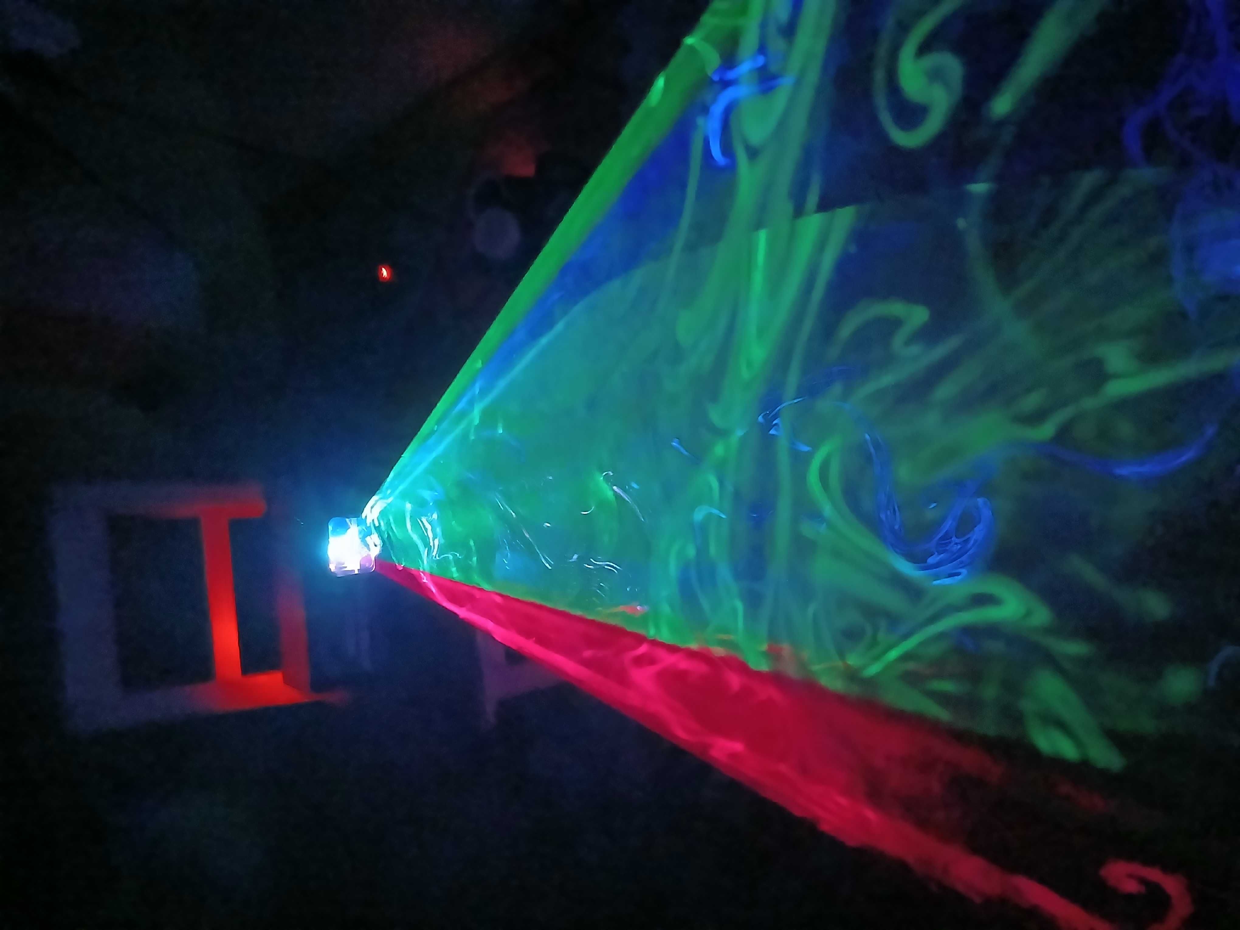 Laser RGB dyskotekowy na imprezę party DMX, mikrofon