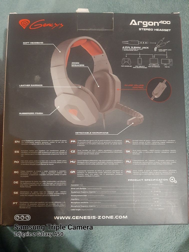 Słuchawki Genesis Argon 400