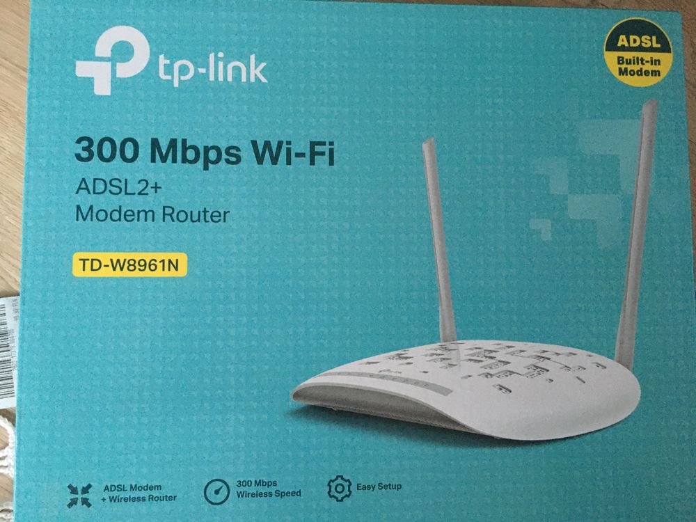 tp-link 300 Mbps Wi-Fi ADSL2+ Modem Router TD-W8961N