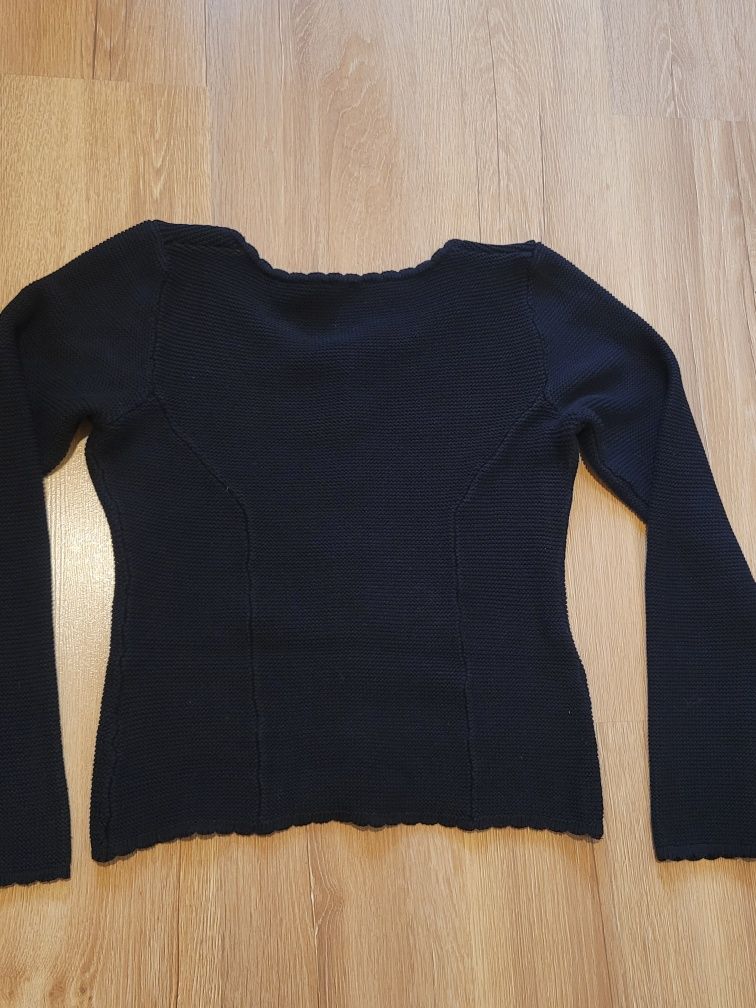 Czarny sweter jak żakiet Chanel rozm. M