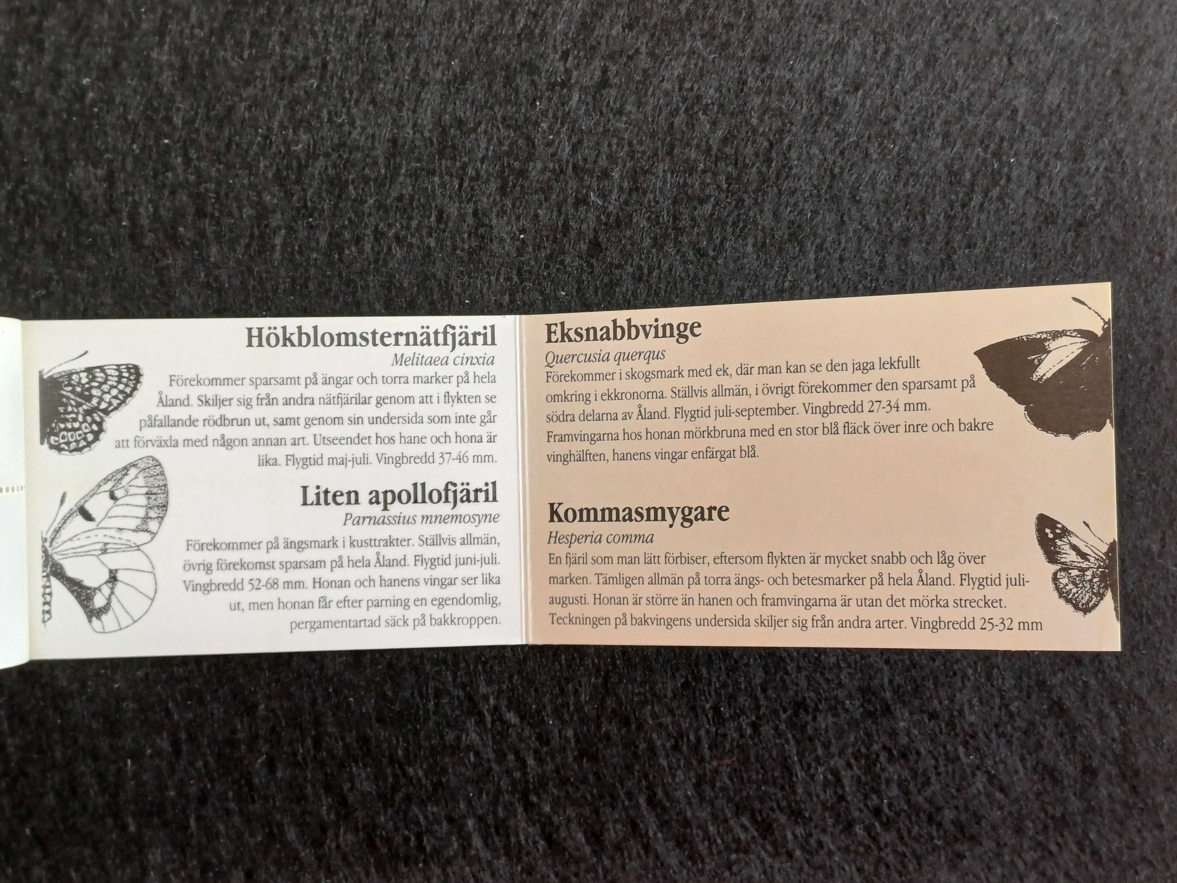 Filatelia - Aland – Carteira Fauna insetos borboletas, 1993