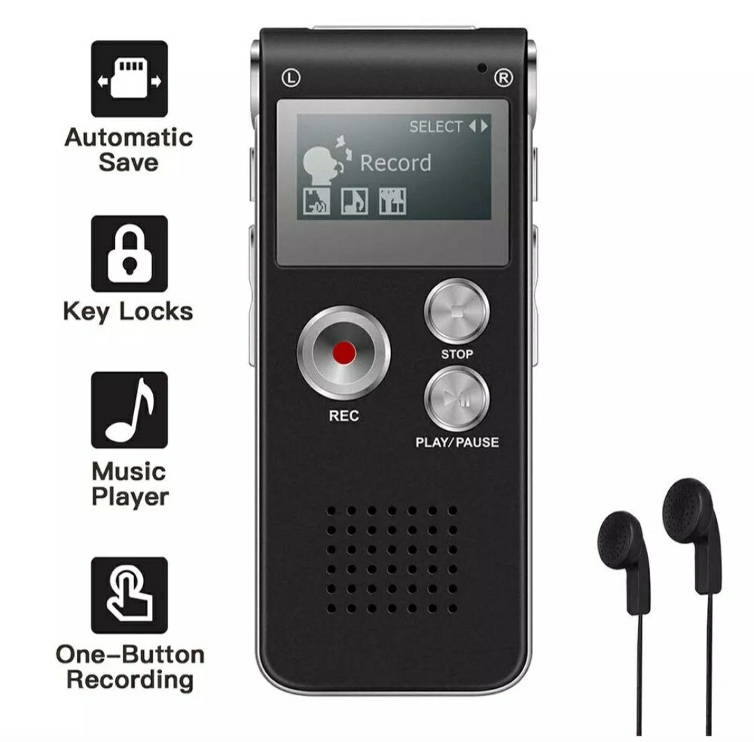 Voice Recorder Profissional com memória interna 8Gigas Incluí bateria