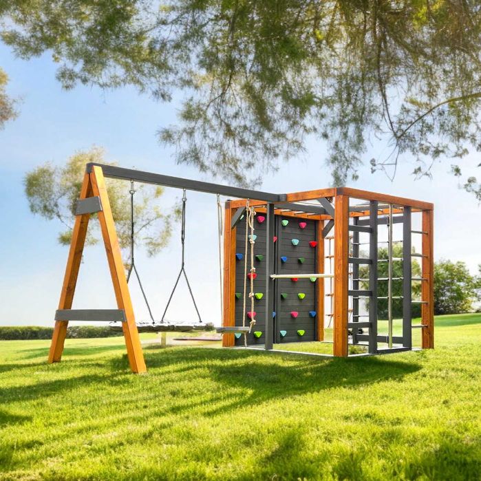 Plac zabaw małpi gaj z huśtawkami - siłownia ogrodowa
