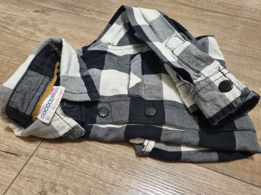 Piękna koszula w biało czarną kratkę/elegancka/na święta/coccodrillo