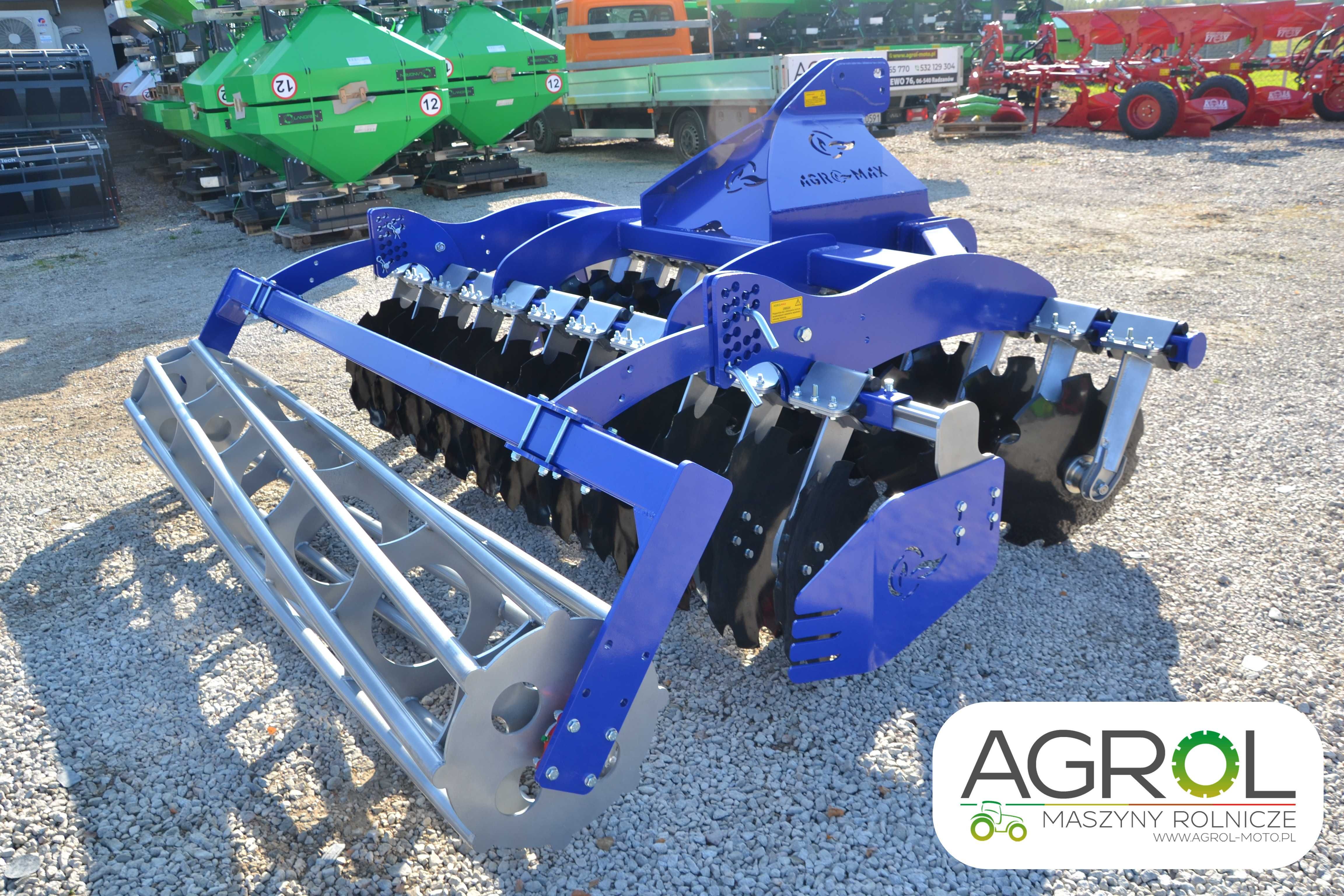 Brona talerzowa 2,5 m, agregat talerzowy Agro-Max fi560 wał rurowy