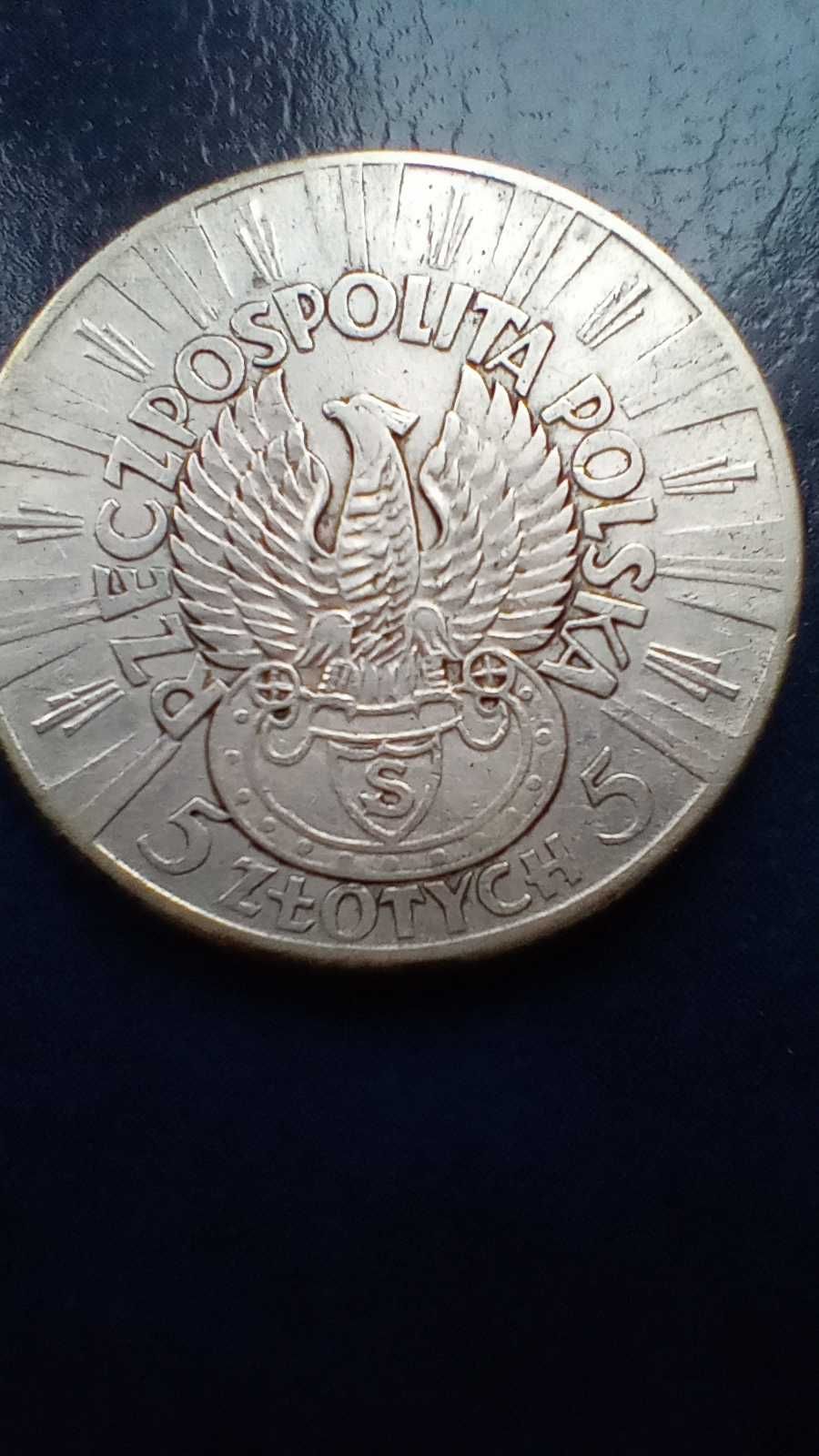 Stare monety 5 złotych 1934 Piłsudski Strzelecki 2RP srebro