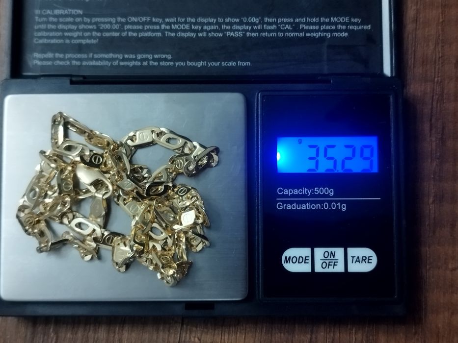 Nowy piękny złoty łańcuch 585 14k 35.29gr 60cm unikat!!