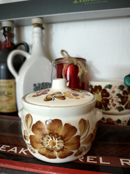 Miseczka z pokrywką -fajans Włocławek