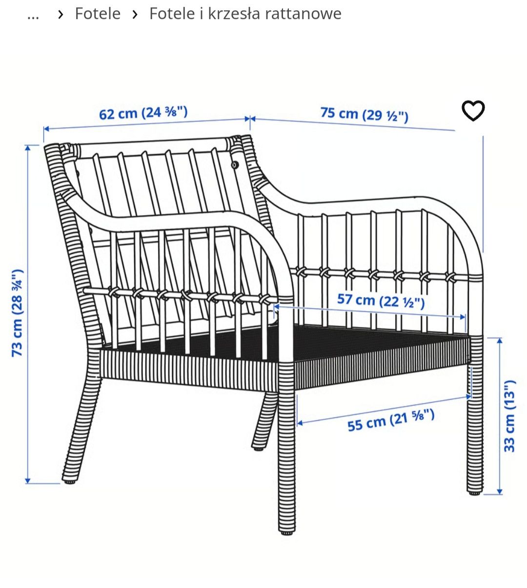 Fotel rattanowy IKEA
