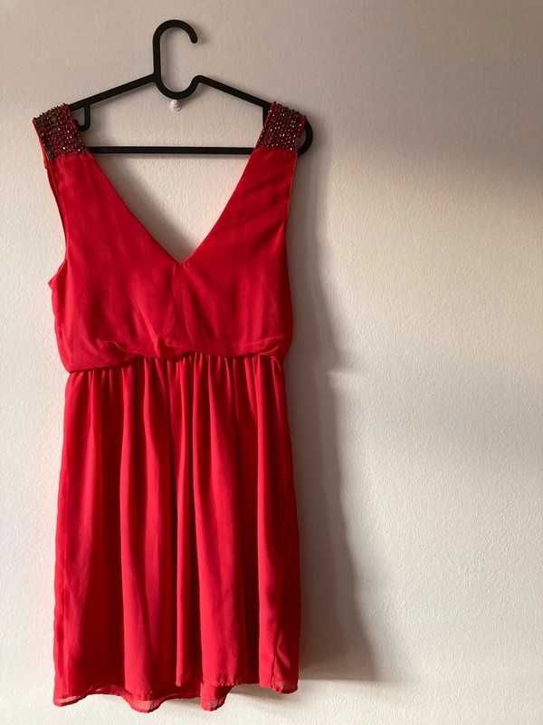 Vestido Mini - rosa/coral - Zara