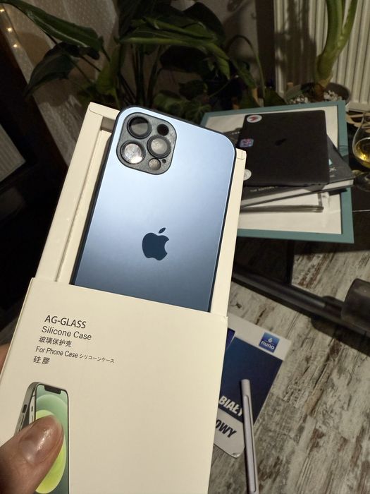 Nowy case iphone 12 pro blue navy szklo silikon