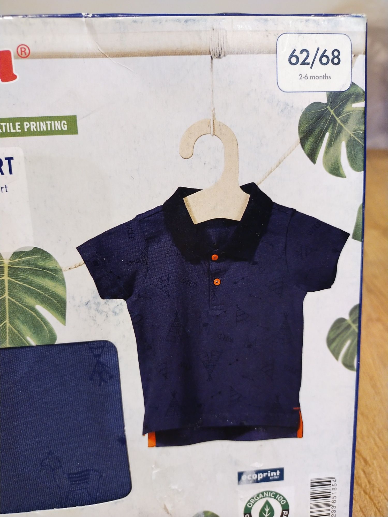 Koszulka niemowlęca polo r 62/68. Niebieska
