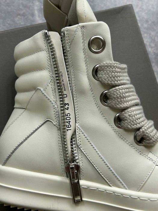 Rick Owens Geobasket Ramones jumbo laces білі кеди archive кеды 43 41
