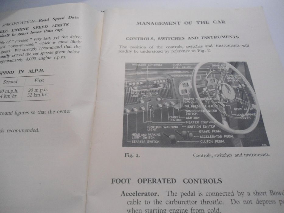 Livro de Instruções do Standard Vanguarde (1948) 1ª edição