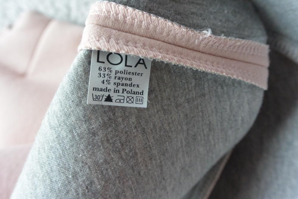 Bluzka frak z baskinką Lola różowo-szara piankowa S/XS 36/34 nowa