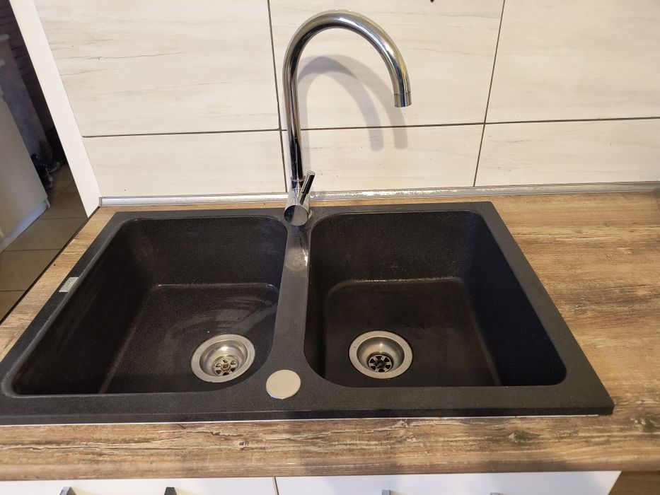 Zlew granitowy, czarny