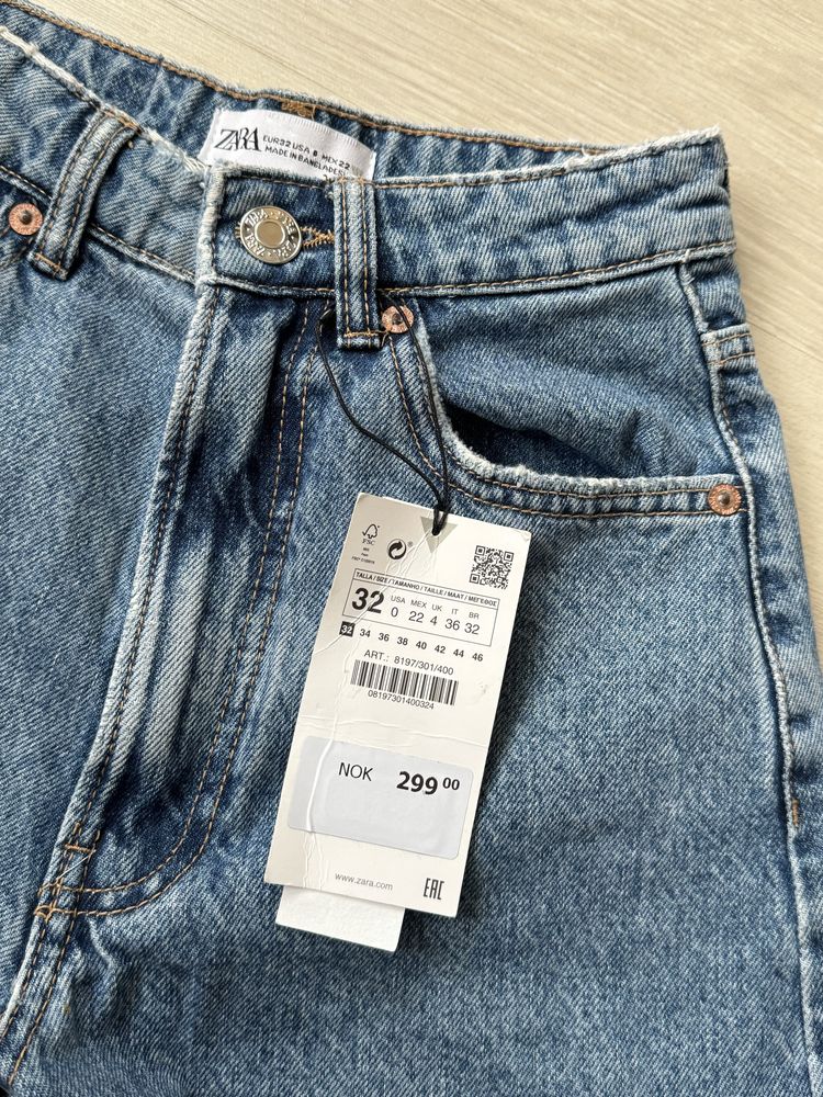 Джинсові шорти бермуди mom fit момы Zara 32-34 р.