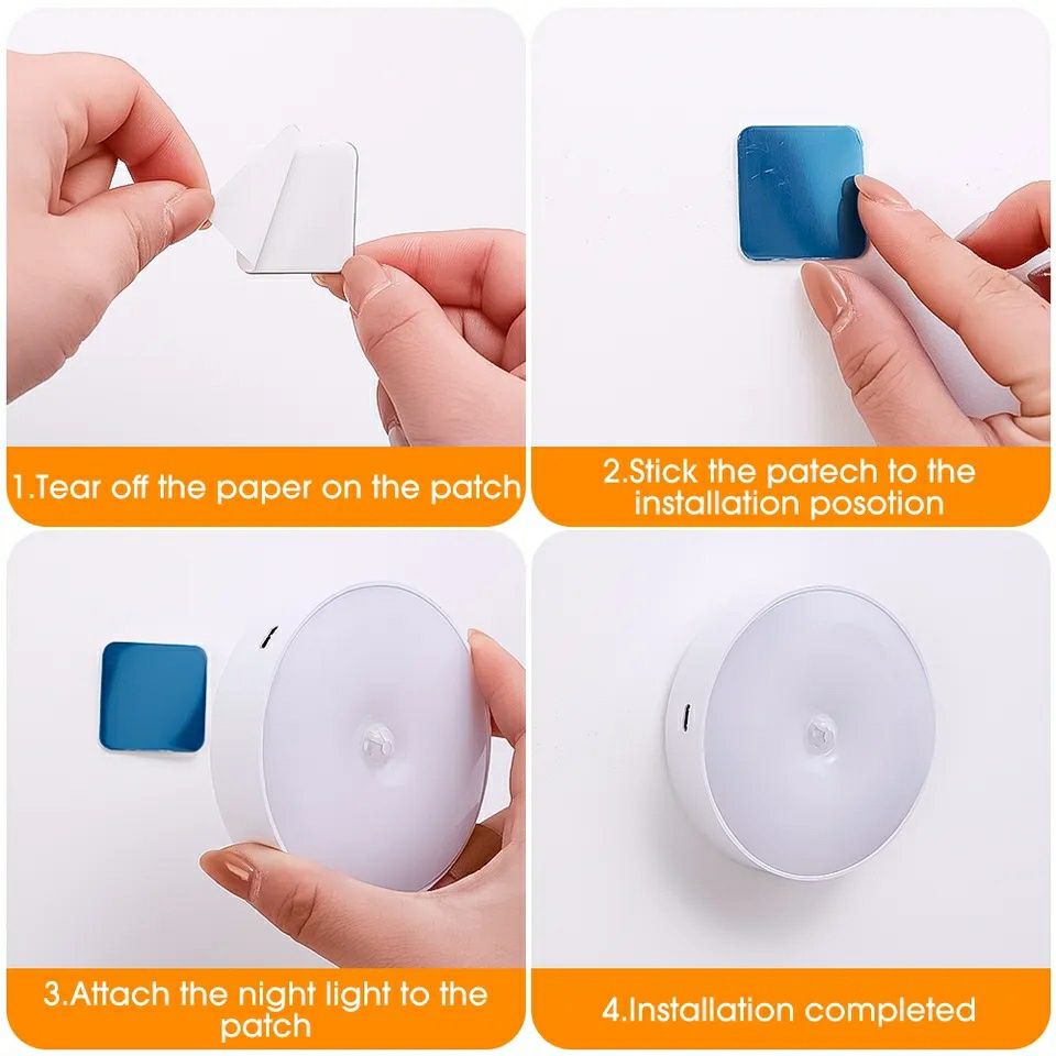 Аккумуляторная USB Led умная лампа с датчиком движения светильник