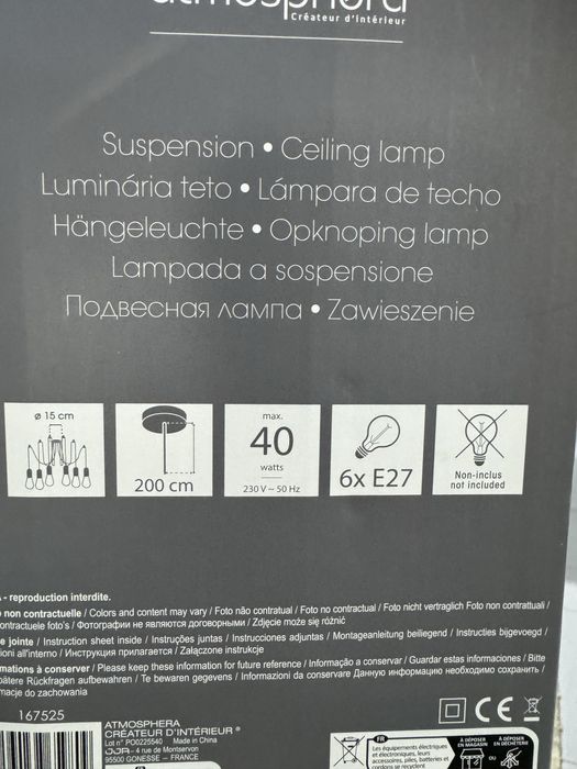 Candeeiros de 6 lampadas cada