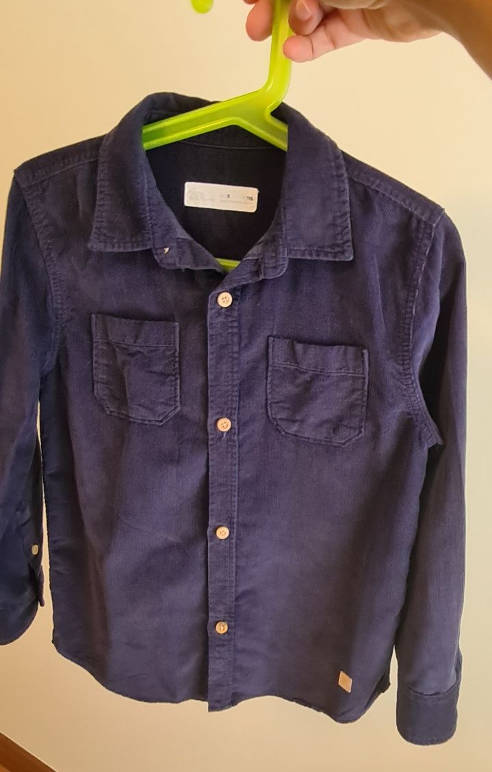 Camisa Bombazine azul escura Zara 6 anos