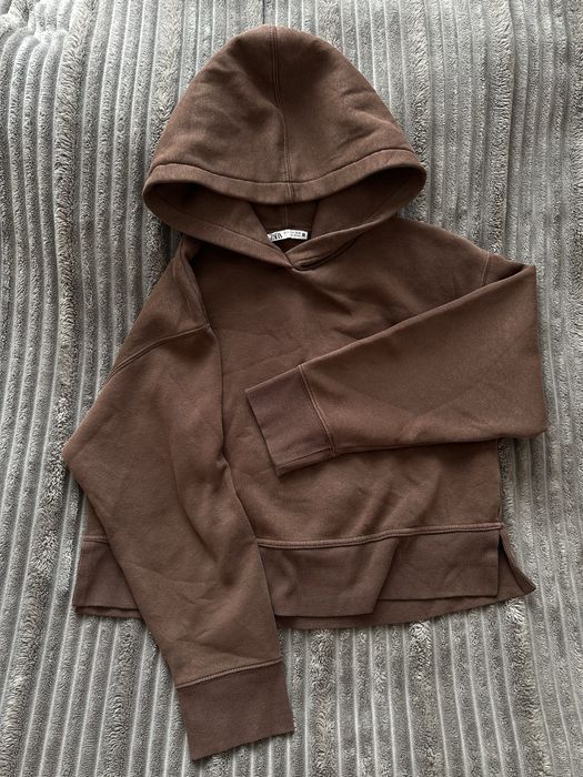 Жіноча  кофта худі Zara шоколадного кольору