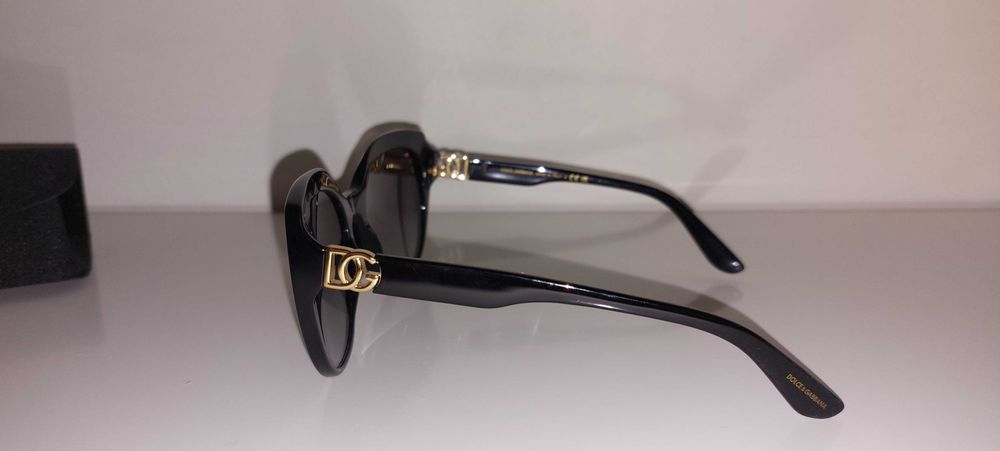 Okulary przeciwsłoneczne czarne kocie DOLCE & GABBANA + etui