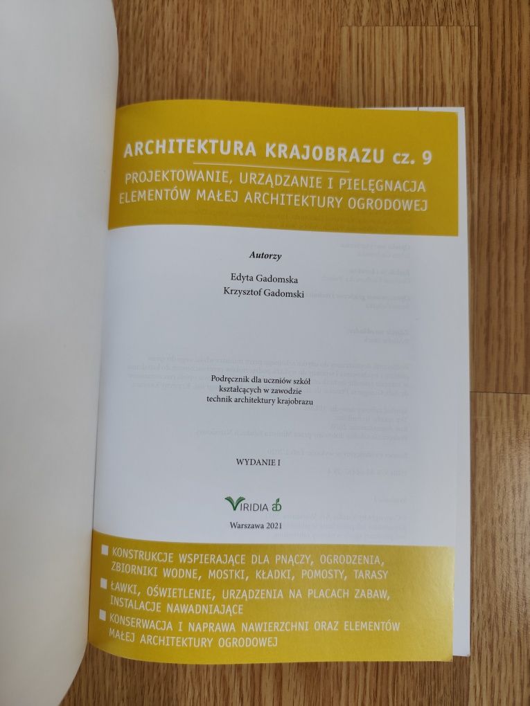 Architektura krajobrazu cz. 9 Edyta Radomska Krzysztof Gadomski IRIDIA