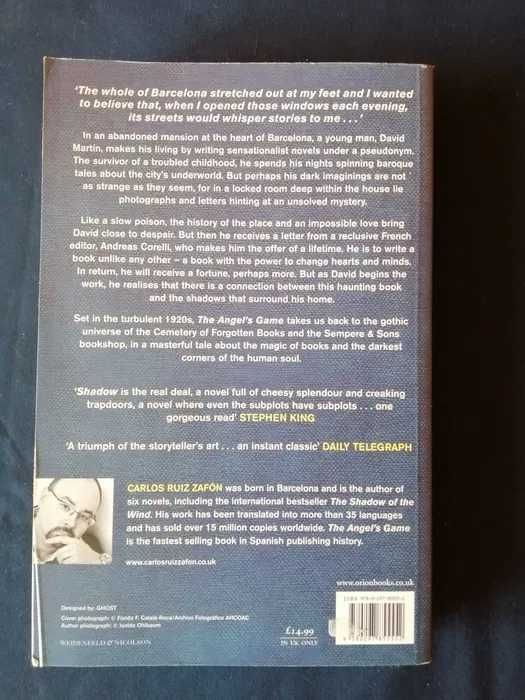The Angel's Game Carlos Ruiz Zafon książka wersja angielska