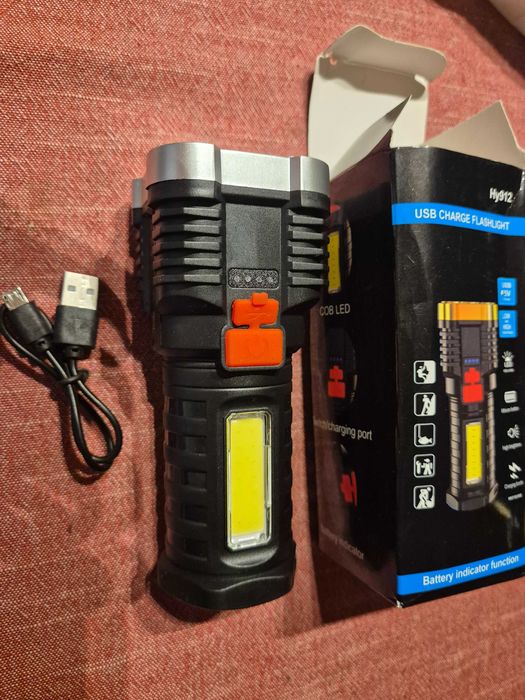 Latarka ledowa akumulatorowa USB mocna