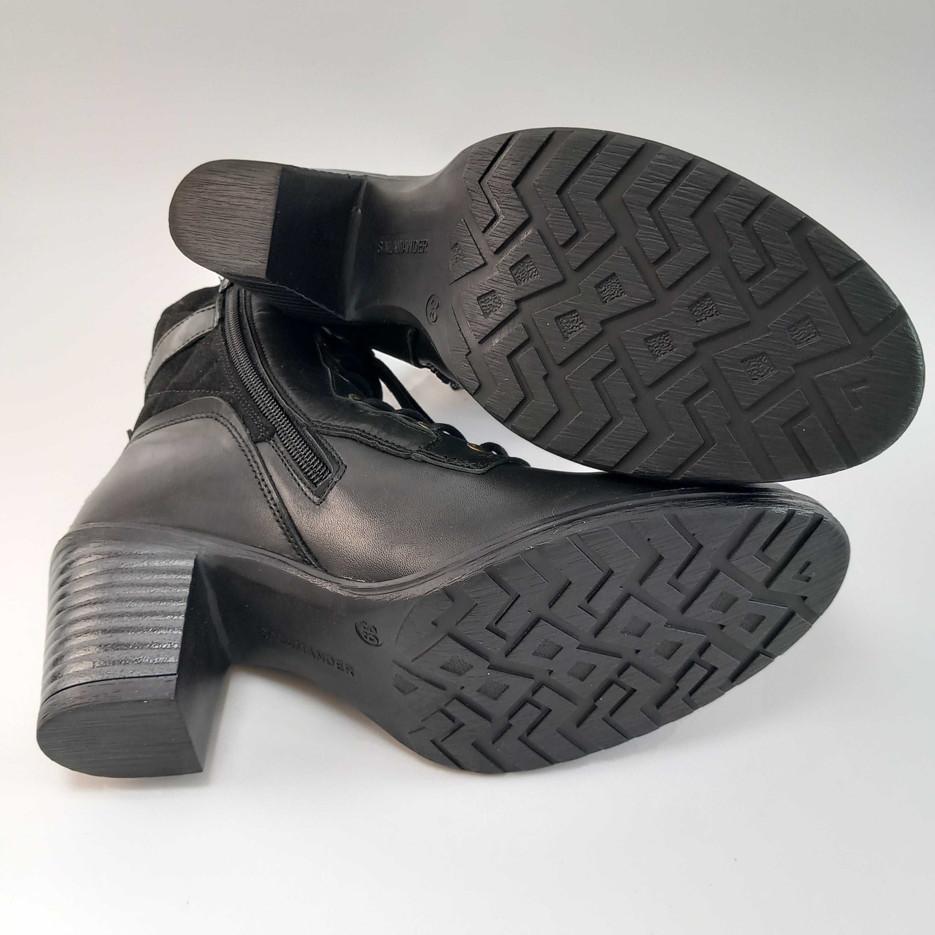 Salamander Botki Czarny buty damskie słupek rozmiar 39