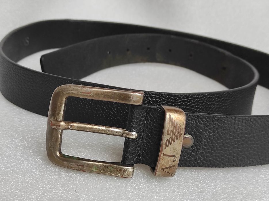 Мужской брючный кожаный ремень б/у ИТАЛИЯ