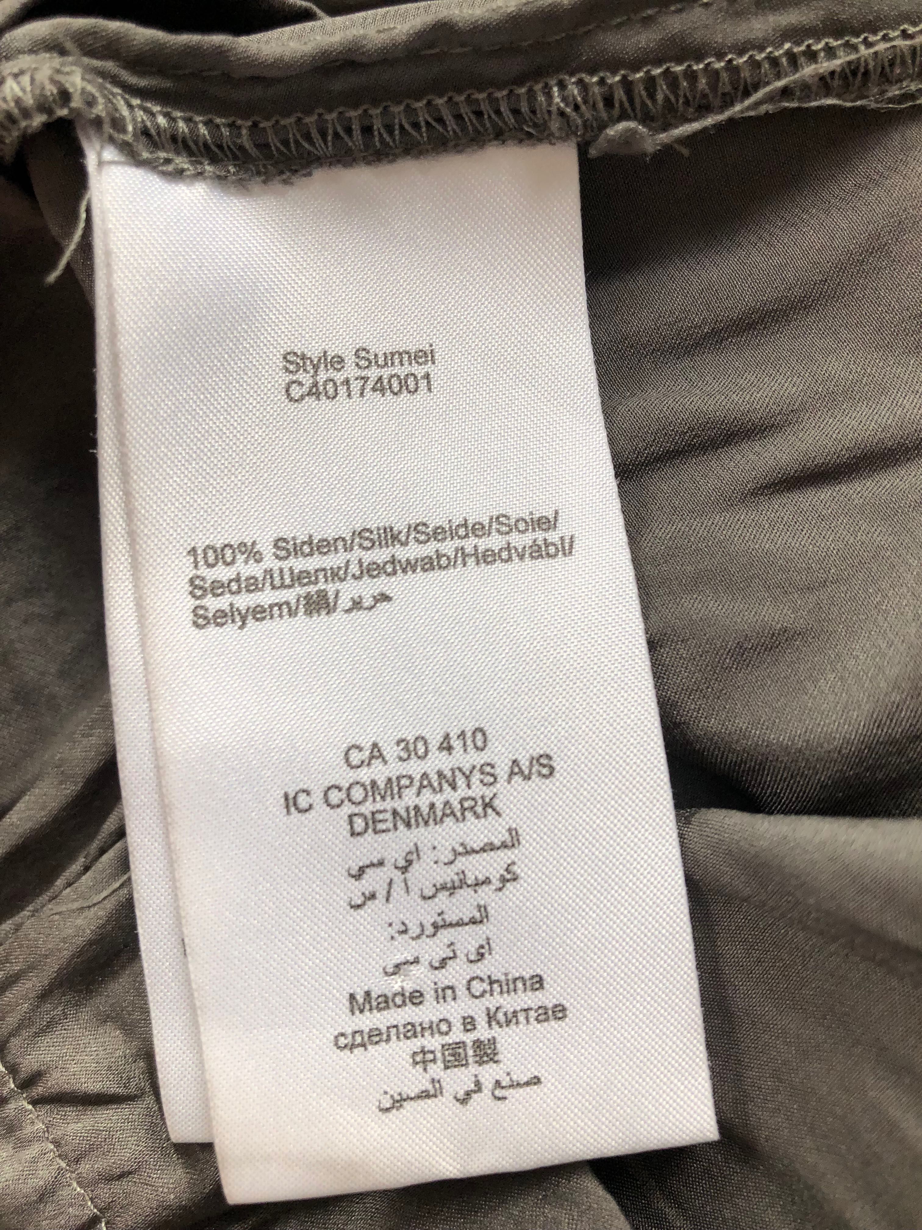 Inwear jedwabna sukienka tunika khaki jedwab
