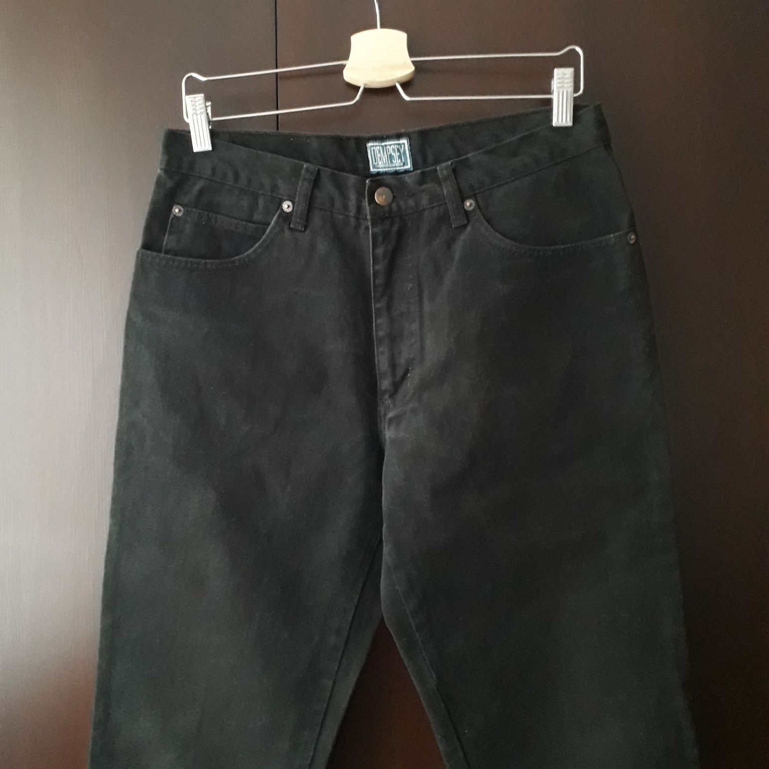 Jeansy czarne W33 L34 proste dempsey jeans