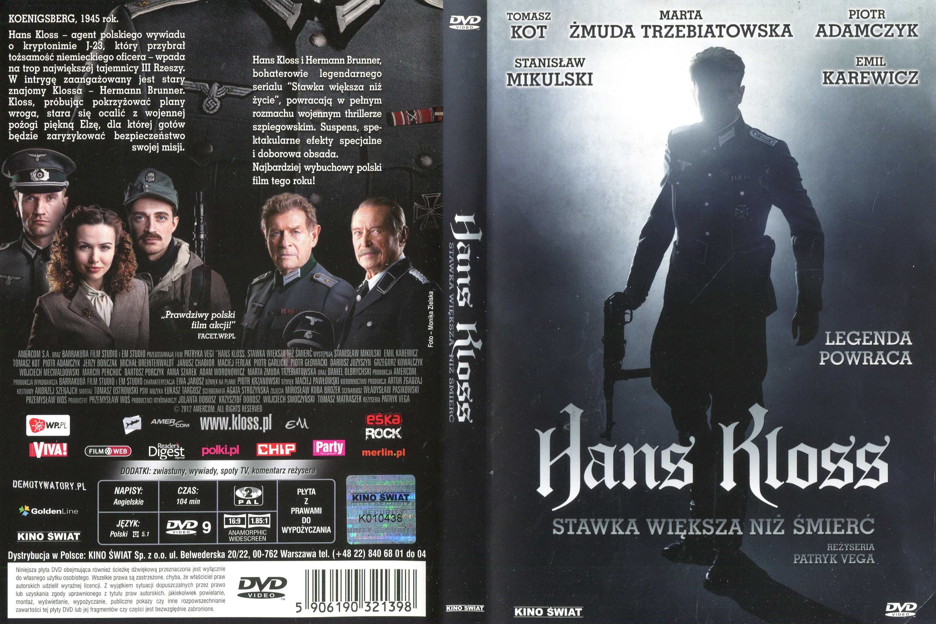 Hans Kloss płyta dvd