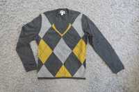 новый свитер Charter Club 100 кашемир в ромбик ромб серый желтый