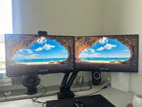 Samsung Odyssey G4 240HZ + Samsung 24 cali + uchwyt na dwa monitory