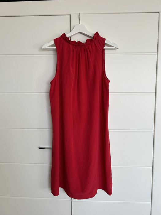 Czerwona jedwabna sukienka długa koszula Donna Mario Conti 40