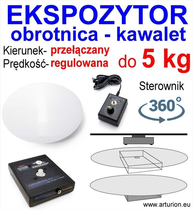 Ekspozytor obrotowy z napędem, do 5 kg, 4 wersje, na kosmetyki