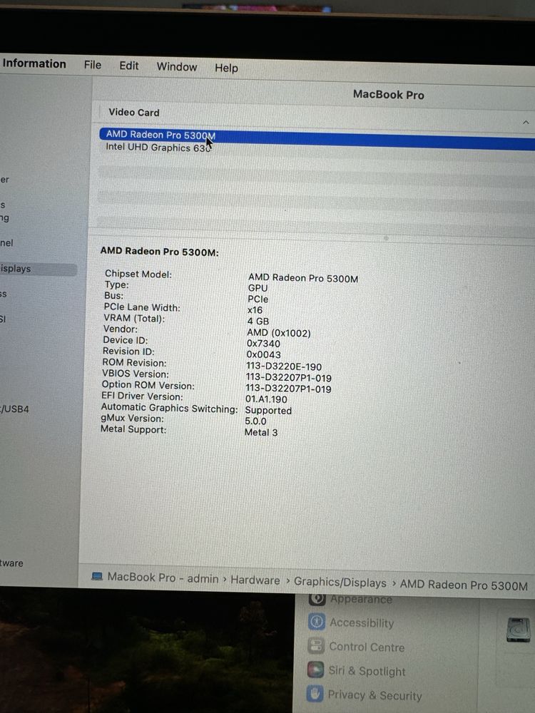 MacBook Pro 16” 2019 16/512gb Video 4gb i7