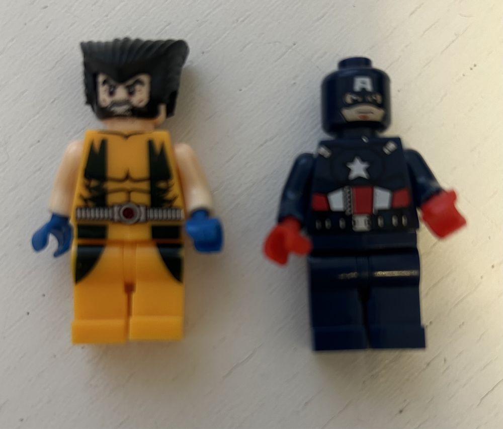 2 figurki kompatybilne z lego wolverine i Kapitan Ameryka