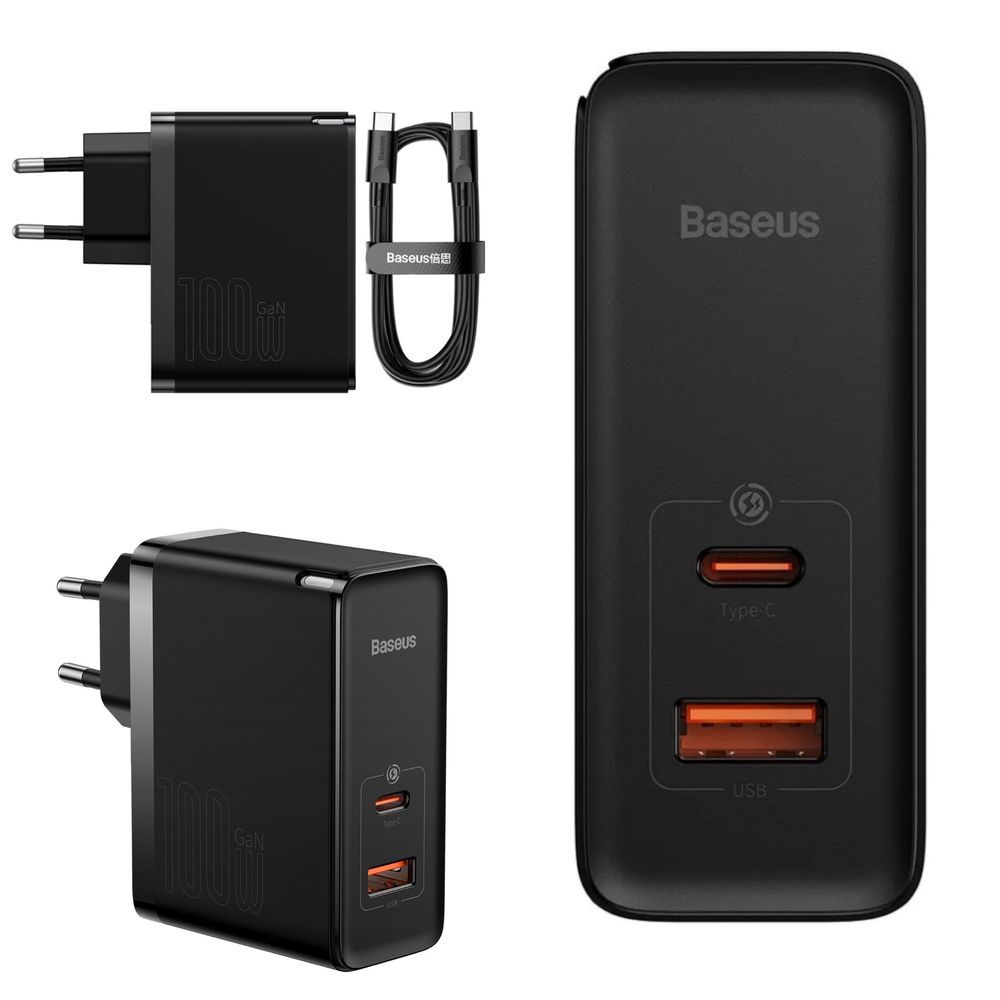 Зарядное Baseus 100W GaN5 Pro зарядка кабель Type C Apple MacBook air